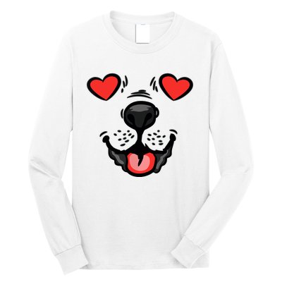 Dog Heart Eyes Valentines Day Cute Puppy Doggie Pet Lover Long Sleeve Shirt