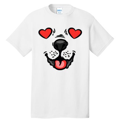 Dog Heart Eyes Valentines Day Cute Puppy Doggie Pet Lover Tall T-Shirt