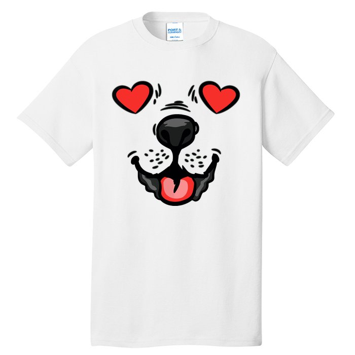 Dog Heart Eyes Valentines Day Cute Puppy Doggie Pet Lover Tall T-Shirt