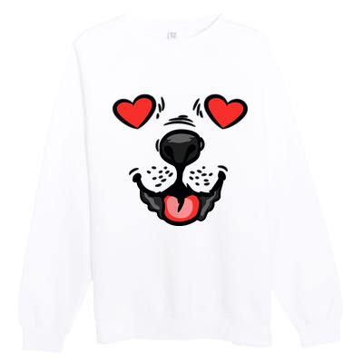 Dog Heart Eyes Valentines Day Cute Puppy Doggie Pet Lover Premium Crewneck Sweatshirt