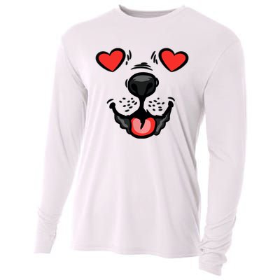 Dog Heart Eyes Valentines Day Cute Puppy Doggie Pet Lover Cooling Performance Long Sleeve Crew