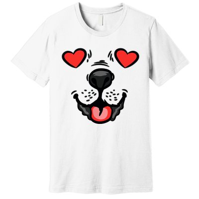 Dog Heart Eyes Valentines Day Cute Puppy Doggie Pet Lover Premium T-Shirt