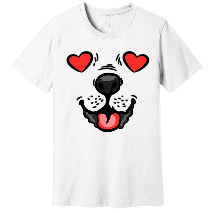 Dog Heart Eyes Valentines Day Cute Puppy Doggie Pet Lover Premium T-Shirt