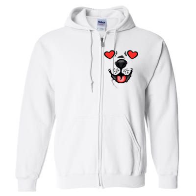 Dog Heart Eyes Valentines Day Cute Puppy Doggie Pet Lover Full Zip Hoodie