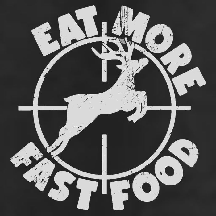 Deer Hunting Eat More Fast Food Funny Tee For Hunters Garment-Dyed Fleece Hoodie