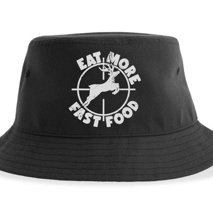Deer Hunting Eat More Fast Food Funny Tee For Hunters Sustainable Bucket Hat