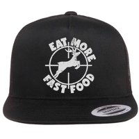 Deer Hunting Eat More Fast Food Funny Tee For Hunters Flat Bill Trucker Hat