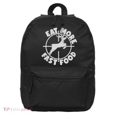 Deer Hunting Eat More Fast Food Funny Tee For Hunters 16 in Basic Backpack