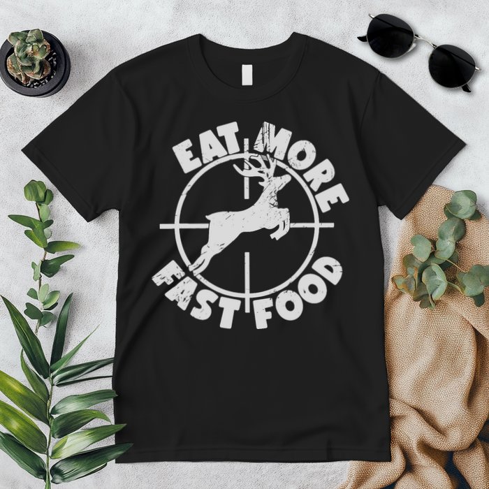 Deer Hunting Eat More Fast Food Funny Tee For Hunters Premium T-Shirt
