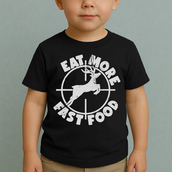 Deer Hunting Eat More Fast Food Funny Tee For Hunters Toddler T-Shirt