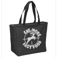 Deer Hunting Eat More Fast Food Funny Tee For Hunters Zip Tote Bag