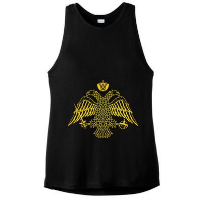 Double Headed Eagle Byzantine & Christian Orthodox Emblem Ladies PosiCharge Tri-Blend Wicking Tank