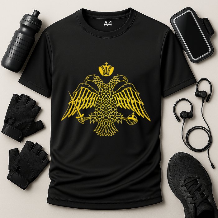 Double Headed Eagle Byzantine & Christian Orthodox Emblem Performance Shirt