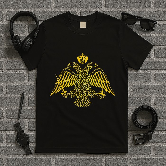 Double Headed Eagle Byzantine & Christian Orthodox Emblem T-Shirt