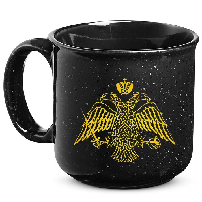 Double Headed Eagle Byzantine & Christian Orthodox Emblem 15oz Campfire Ceramic Mug