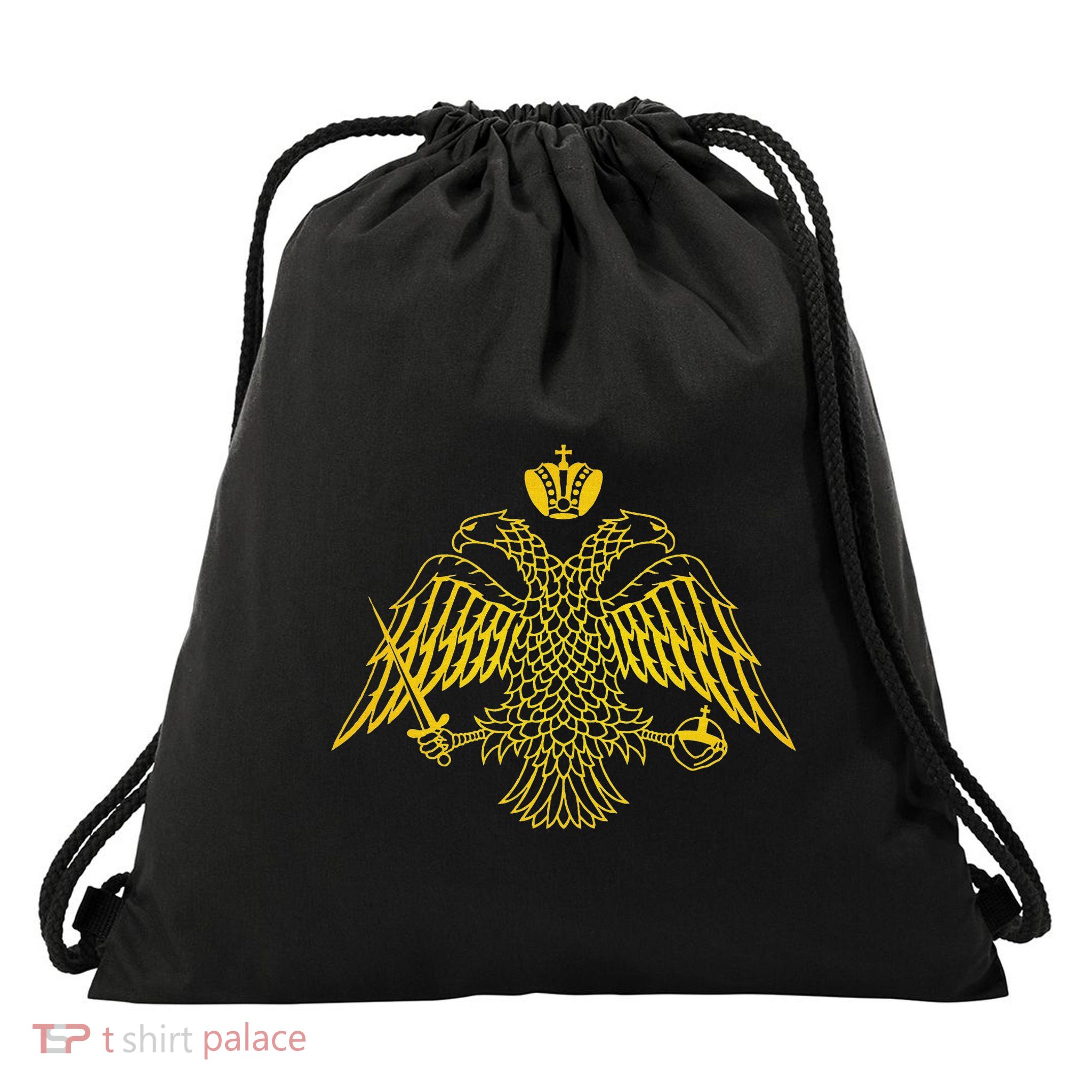 Double Headed Eagle Byzantine & Christian Orthodox Emblem Drawstring Bag