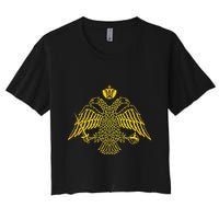 Double Headed Eagle Byzantine & Christian Orthodox Emblem Crop Top