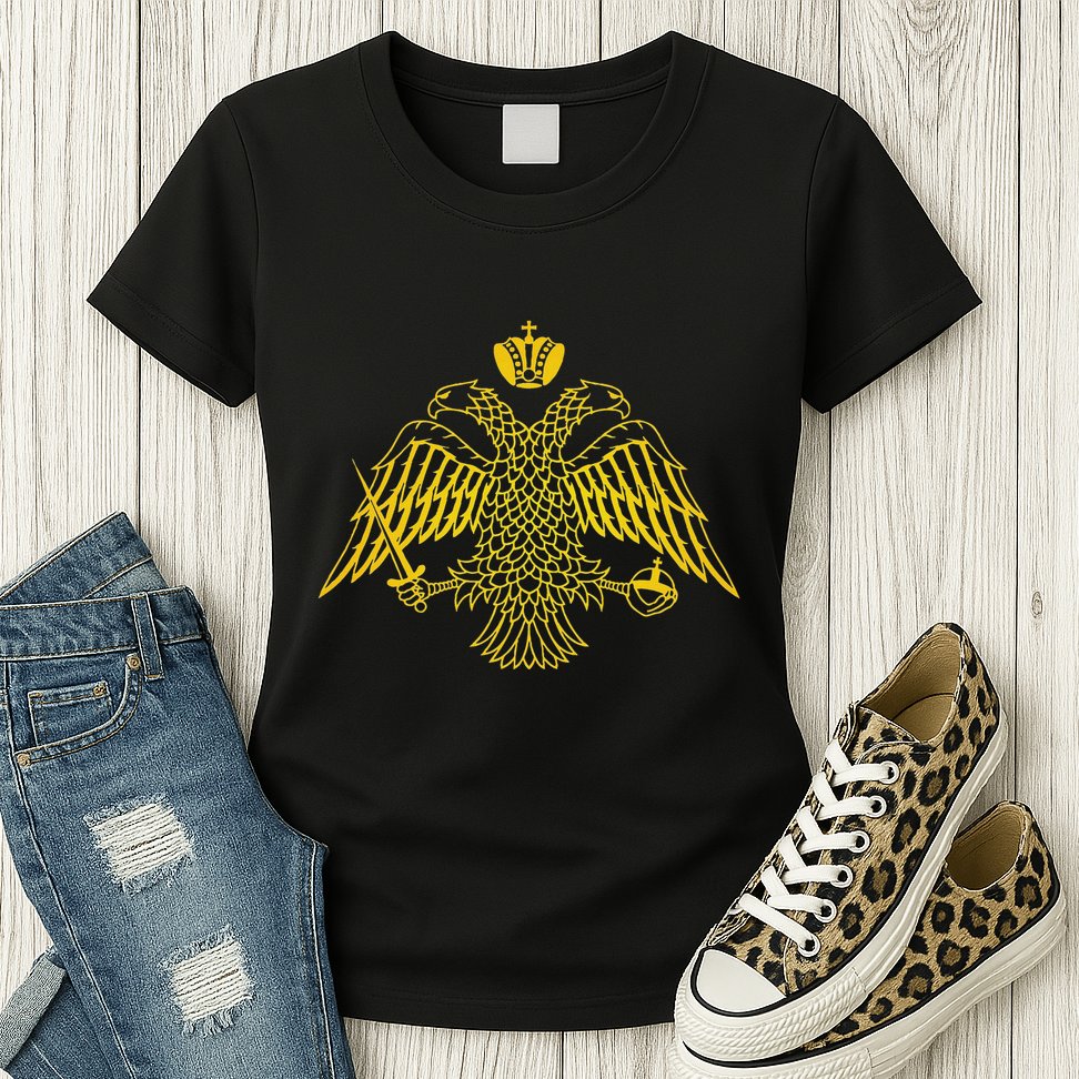 Double Headed Eagle Byzantine & Christian Orthodox Emblem Womens T-Shirt