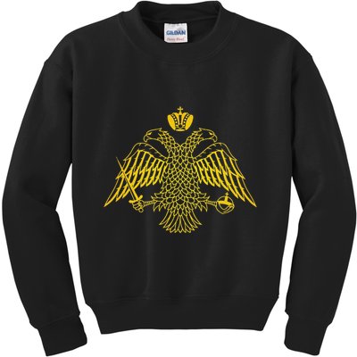 Double Headed Eagle Byzantine & Christian Orthodox Emblem Kids Sweatshirt
