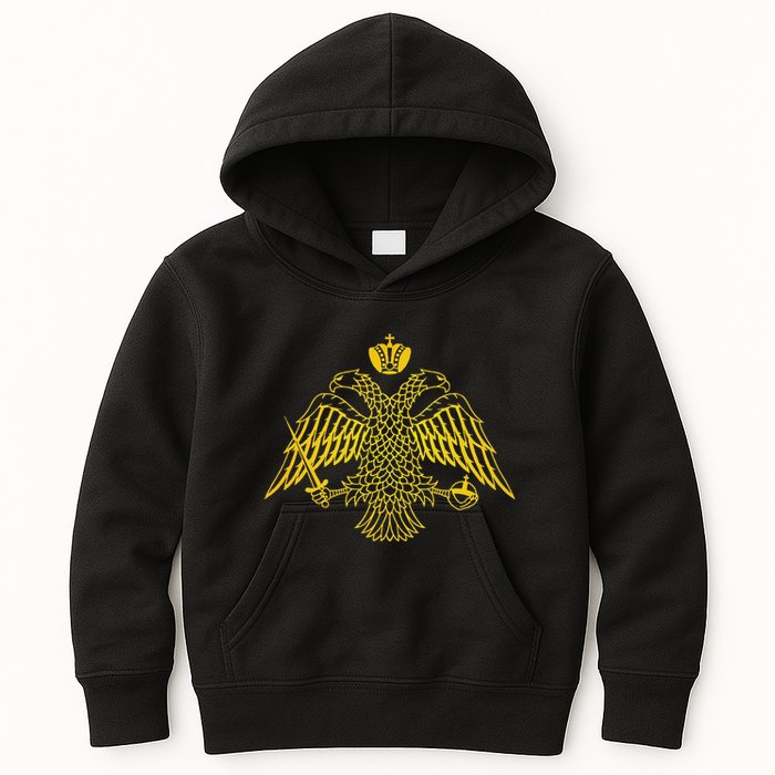 Double Headed Eagle Byzantine & Christian Orthodox Emblem Kids Hoodie