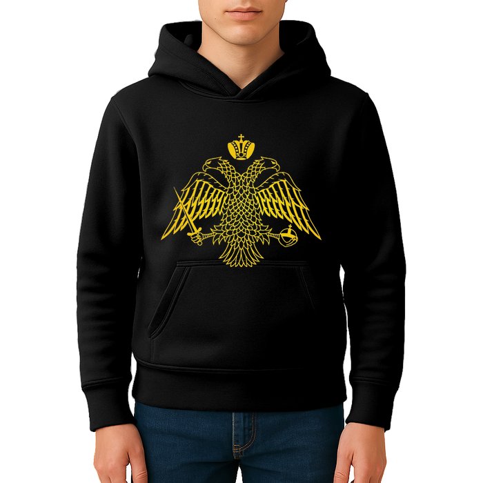 Double Headed Eagle Byzantine & Christian Orthodox Emblem Kids Hoodie