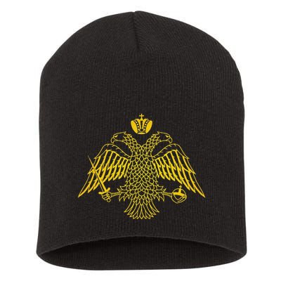 Double Headed Eagle Byzantine & Christian Orthodox Emblem Short Acrylic Beanie