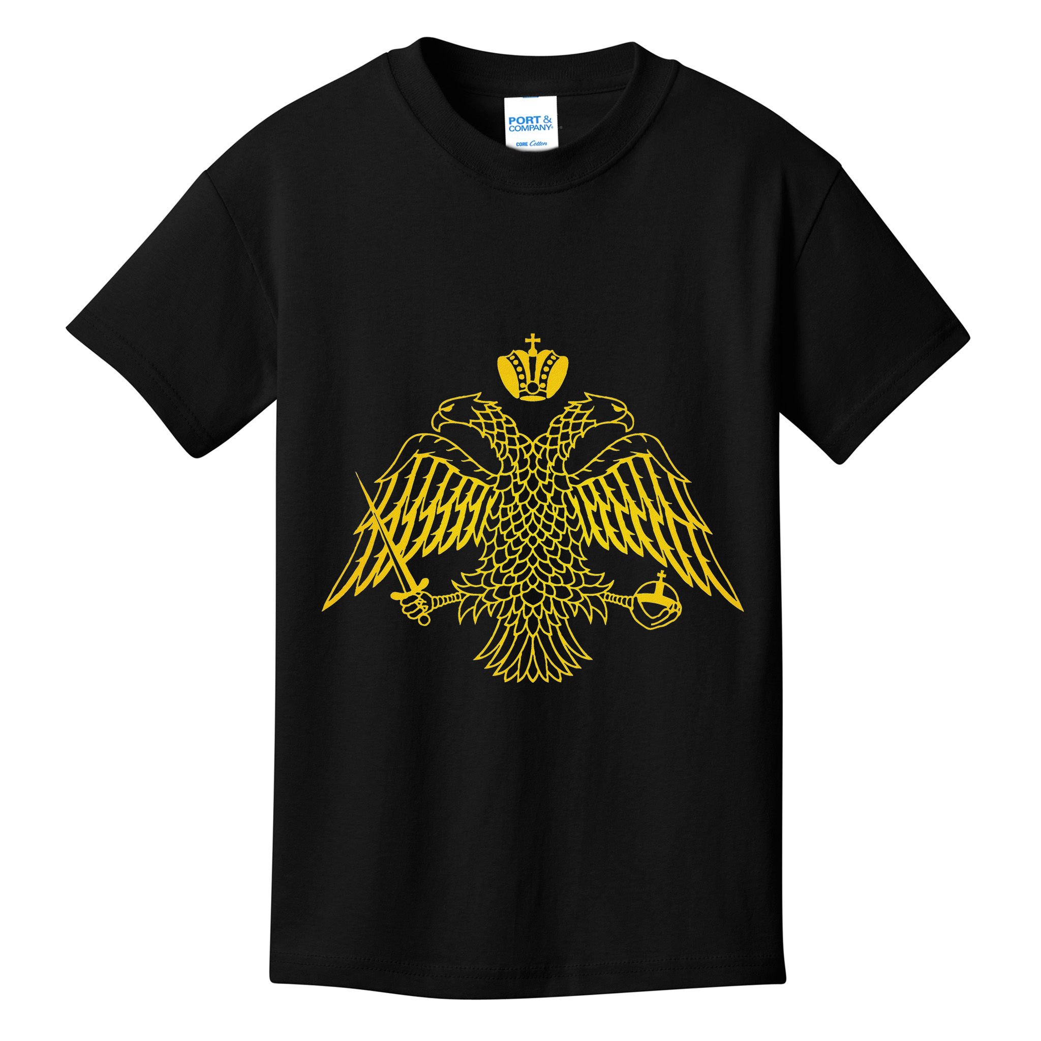 Double Headed Eagle Byzantine & Christian Orthodox Emblem Kids T-Shirt