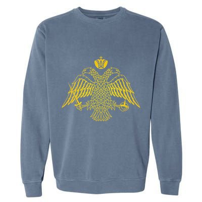 Double Headed Eagle Byzantine & Christian Orthodox Emblem Garment-Dyed Sweatshirt