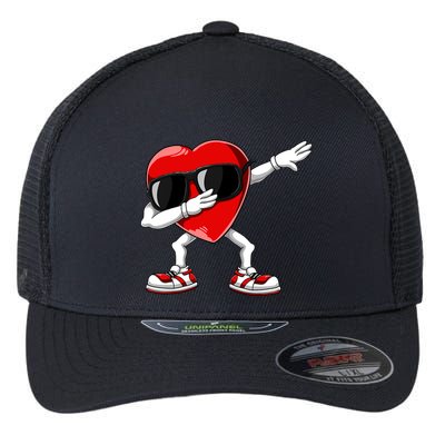 Dabbing Heart FunnyValentines Day Red Heart Flexfit Unipanel Trucker Cap