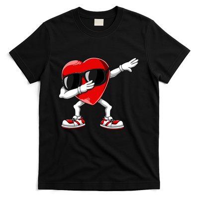 Dabbing Heart FunnyValentines Day Red Heart T-Shirt