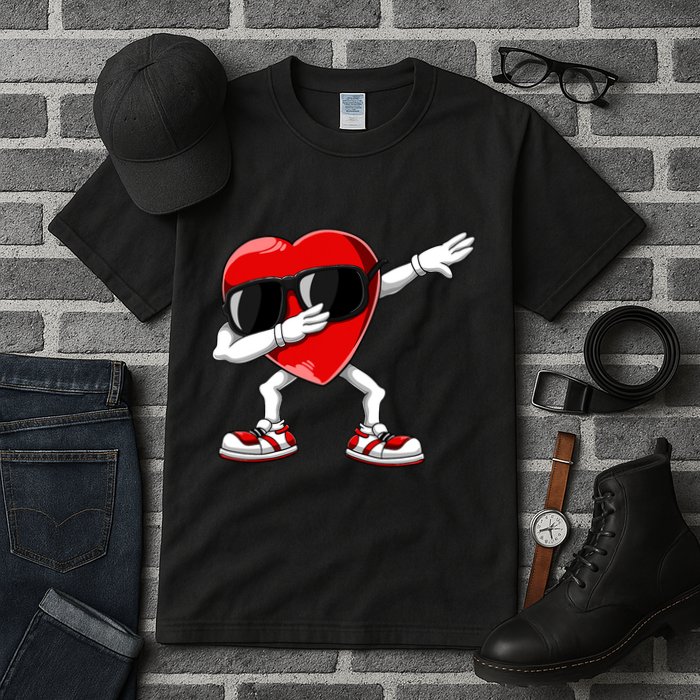 Dabbing Heart FunnyValentines Day Red Heart Tall T-Shirt