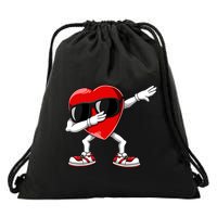 Dabbing Heart FunnyValentines Day Red Heart Drawstring Bag