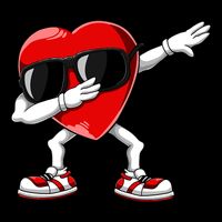 Dabbing Heart FunnyValentines Day Red Heart Drawstring Bag