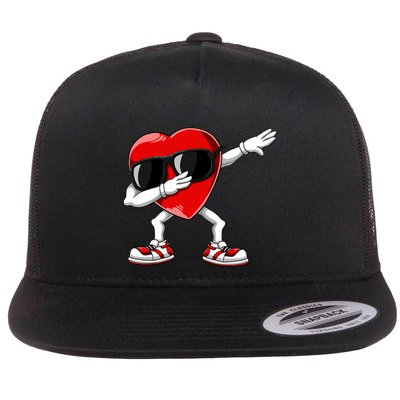 Dabbing Heart FunnyValentines Day Red Heart Flatbill Hat
