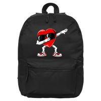 Dabbing Heart FunnyValentines Day Red Heart 16 in Basic Backpack