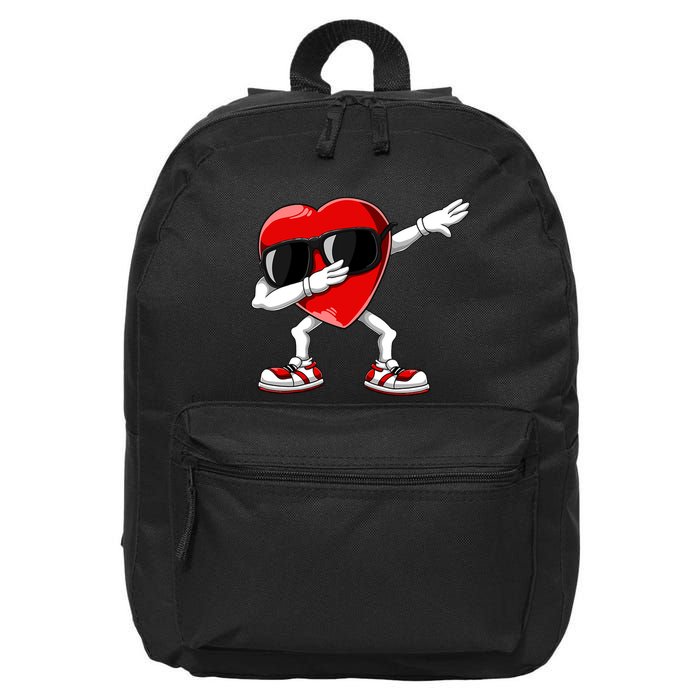 Dabbing Heart FunnyValentines Day Red Heart 16 in Basic Backpack