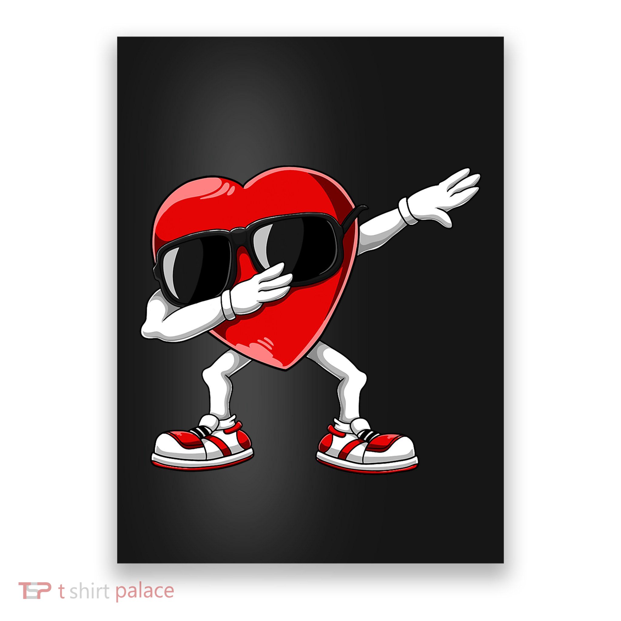 Dabbing Heart FunnyValentines Day Red Heart Poster