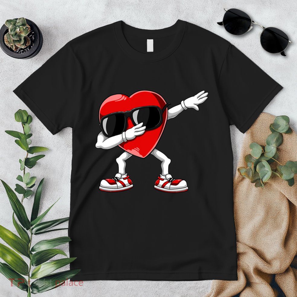Dabbing Heart FunnyValentines Day Red Heart Premium T-Shirt
