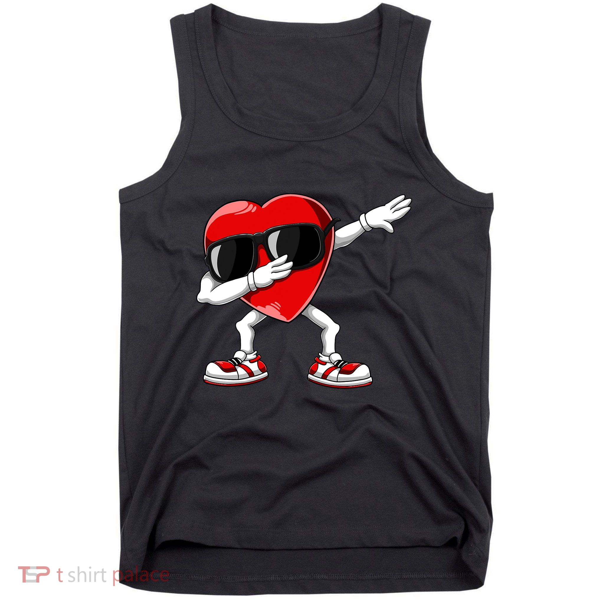 Dabbing Heart FunnyValentines Day Red Heart Tank Top
