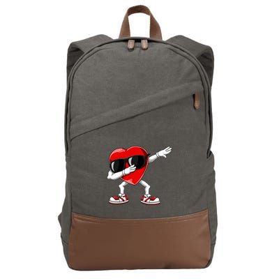 Dabbing Heart FunnyValentines Day Red Heart Cotton Canvas Backpack
