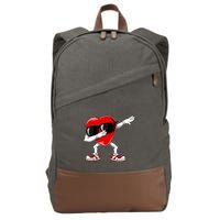 Dabbing Heart FunnyValentines Day Red Heart Cotton Canvas Backpack
