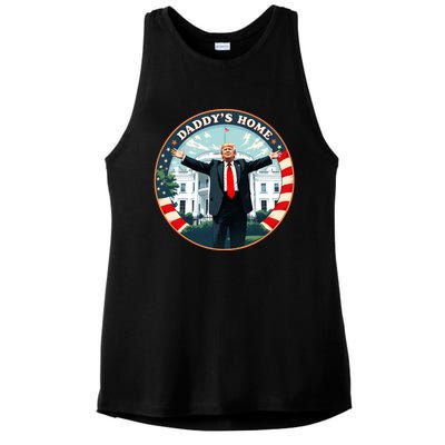 Daddys Home Funny Donald Trump White House 2024 President 47 Sweatshirt Ladies PosiCharge Tri-Blend Wicking Tank