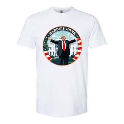 Daddys Home Funny Donald Trump White House 2024 President 47 Sweatshirt Softstyle CVC T-Shirt