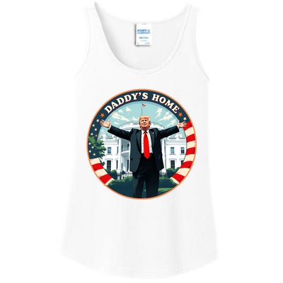 Daddys Home Funny Donald Trump White House 2024 President 47 Sweatshirt Ladies Essential Tank