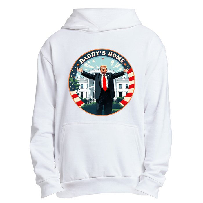 Daddys Home Funny Donald Trump White House 2024 President 47 Sweatshirt Urban Pullover Hoodie