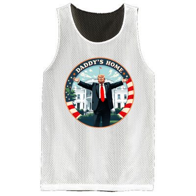 Daddys Home Funny Donald Trump White House 2024 President 47 Sweatshirt Mesh Reversible Basketball Jersey Tank