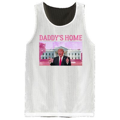 DaddyS Home Funny Pink Trump White House 2024 Mesh Reversible Basketball Jersey Tank