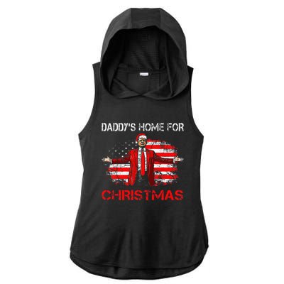 DaddyS Home For Christmas Santa Trump Xmas Ladies PosiCharge Tri-Blend Wicking Draft Hoodie Tank