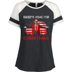 DaddyS Home For Christmas Santa Trump Xmas Enza Ladies Jersey Colorblock Tee