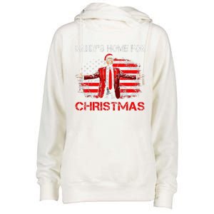 DaddyS Home For Christmas Santa Trump Xmas Womens Funnel Neck Pullover Hood